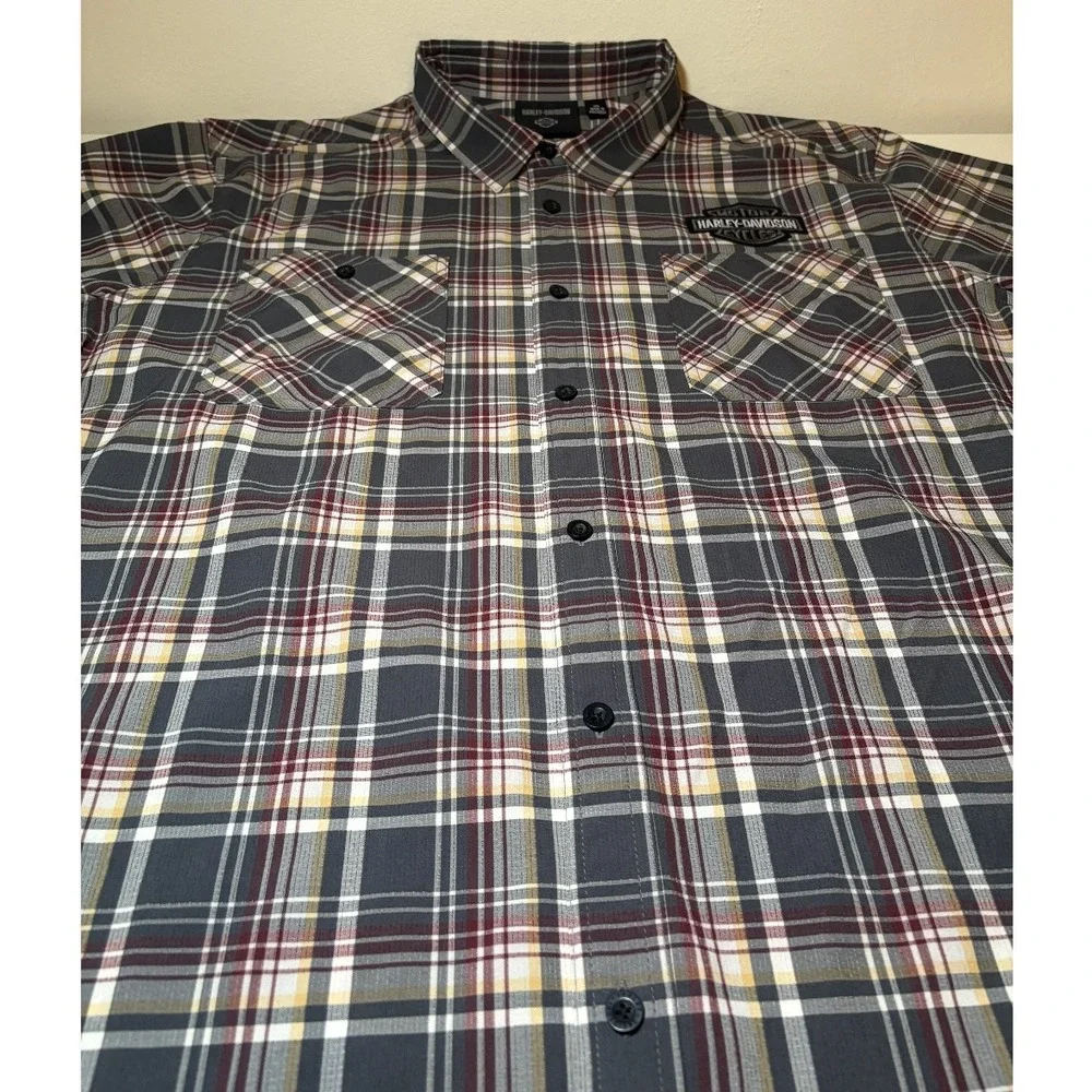 Harley Davidson Men's Plaid Button Down Shirt | 3XL